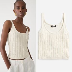 NWT J. Crew Embellished vintage rib tank top